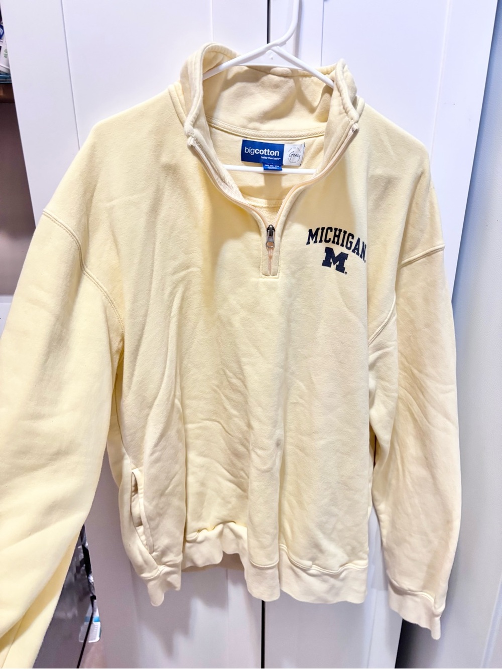 Michigan Half-Zip Pullover Sweatshirt - Cream